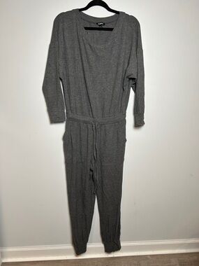 Express Gray Crewneck Jumpsuit